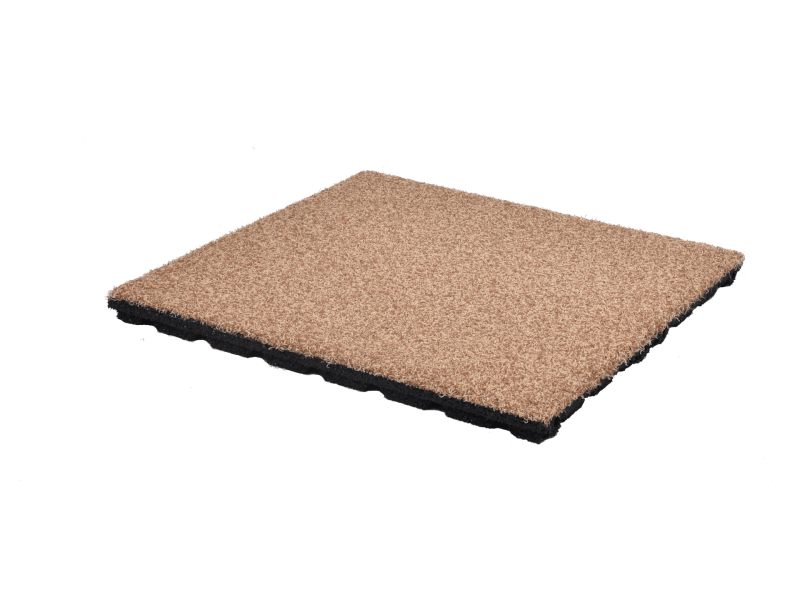 Rubber tiles with artificial grass